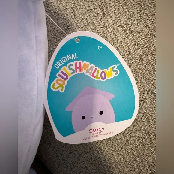 Nwt 12" Stacy the Squid Squishmallow Stuffed Plush Purple - Picture 2 of 3